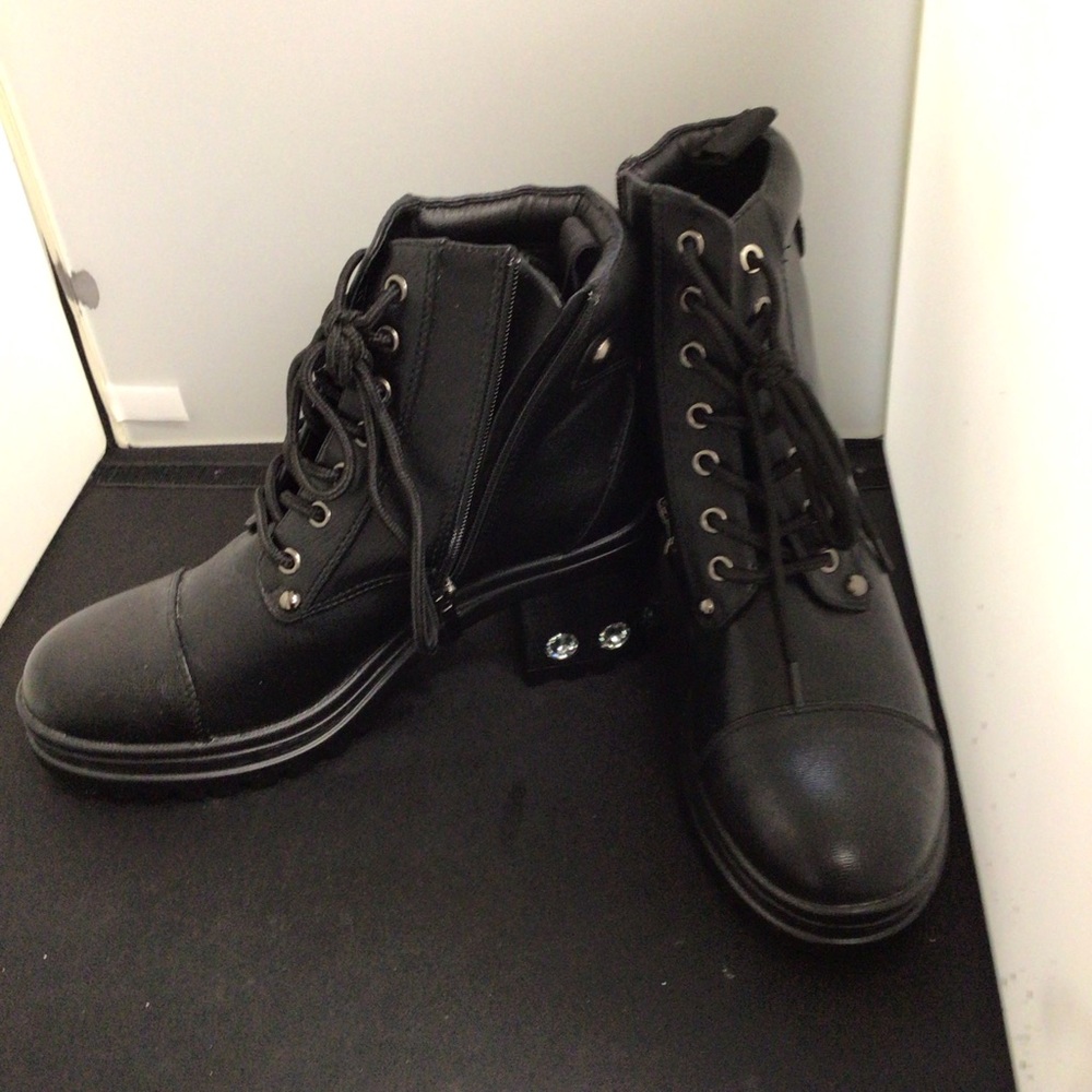 NU Ninety Union Black Motorcycle Boots NWT